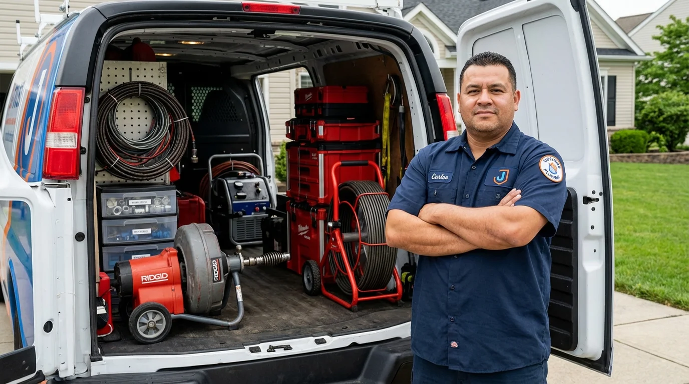 Professional drain cleaning equipment and Johns Plumbing LLC plumber in Star City
