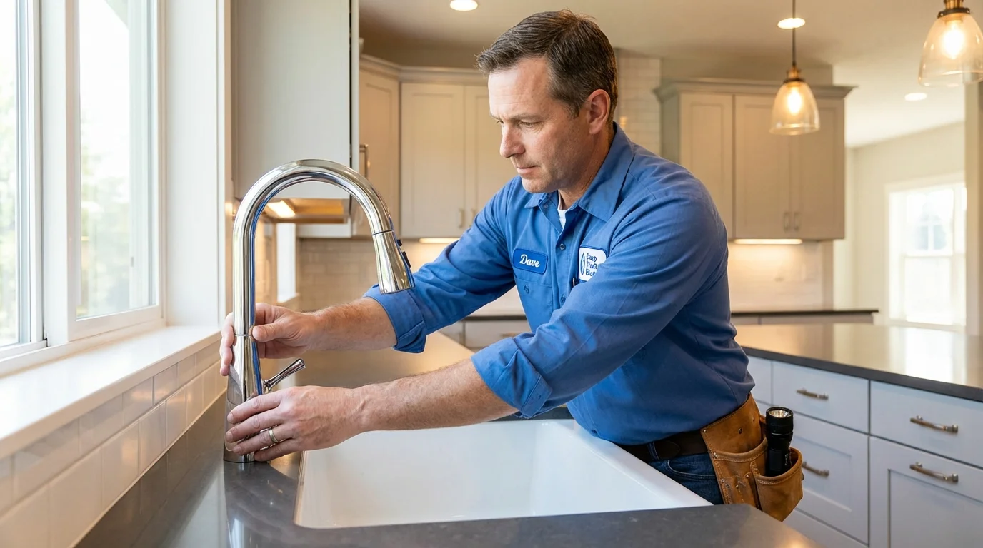 Kitchen faucet installation by Johns Plumbing LLC in Star City